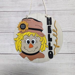Hello Fall Scarecrow 3D sign