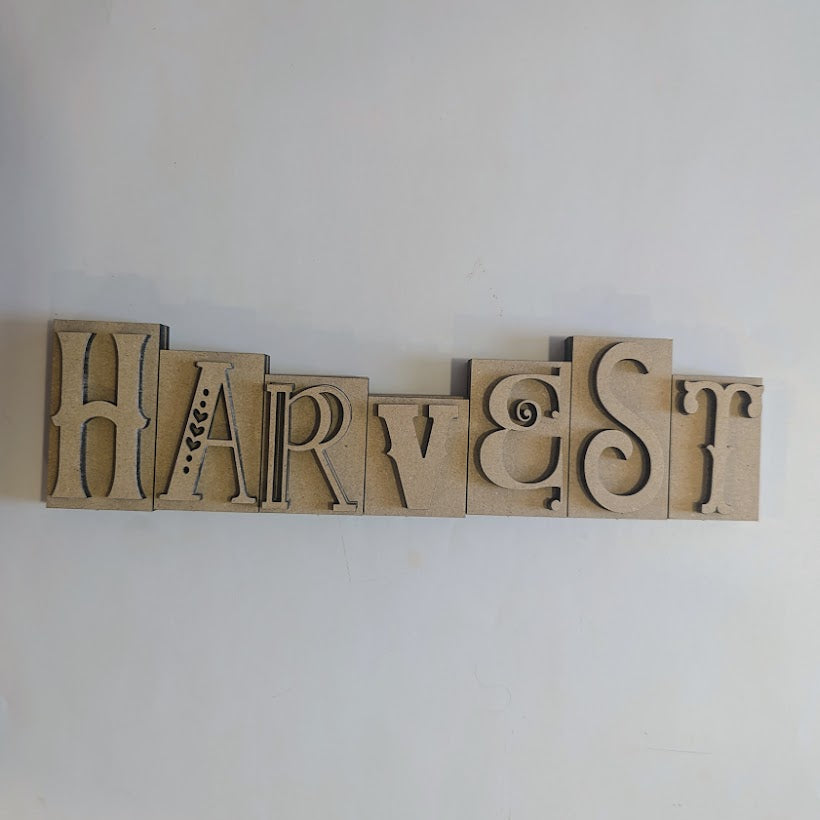 Harvest 3D word block