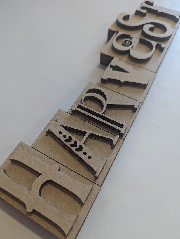 Harvest 3D word block