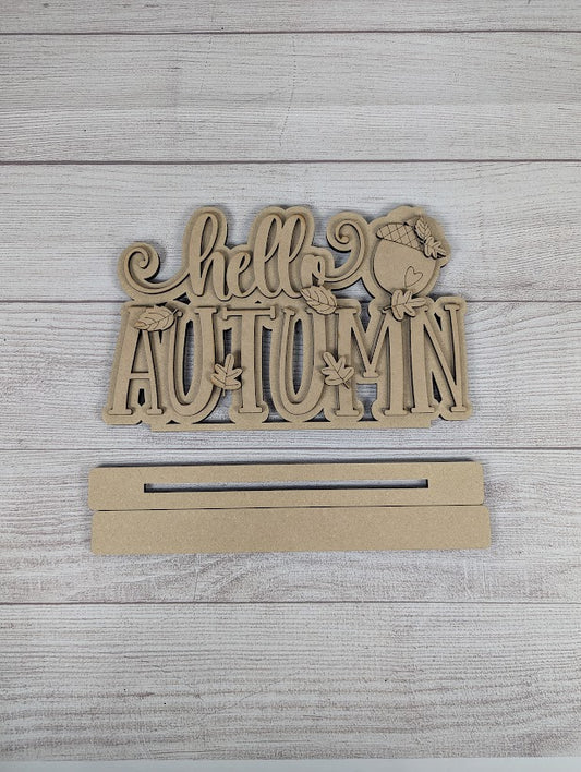 hello Autumn 3D Word Art