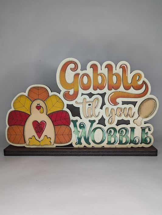 Gobble til you Wobble 3D Word Art