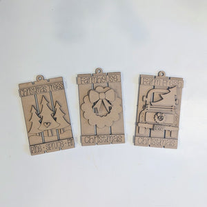 Farmhouse Christmas pallet 3D ornament bundle
