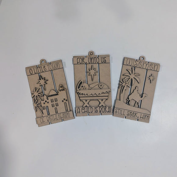 Nativity pallet 3D ornament bundle