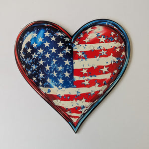 Patriotic Heart flag wreath sign