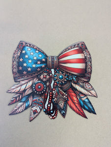 Boho Patriotic Bow wreath sign
