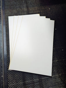 White MDF 1/8" sheet 12" x 19"