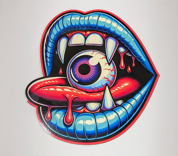Lips and Eyeball wreath sign