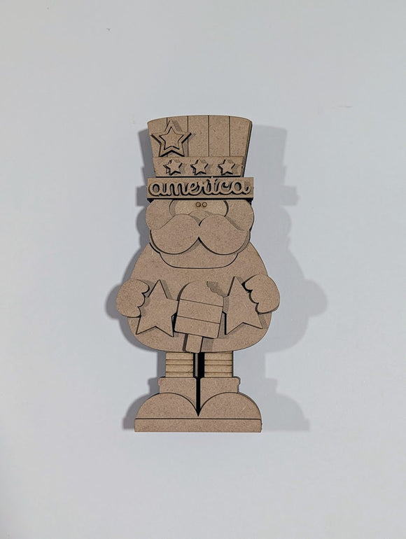 Patriotic Uncle Sam 3D chunky gnome