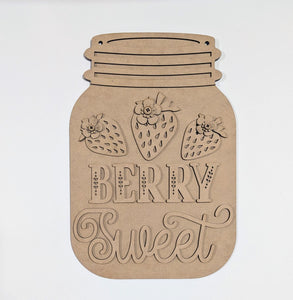 Berry Sweet Mason Jar 3D sign