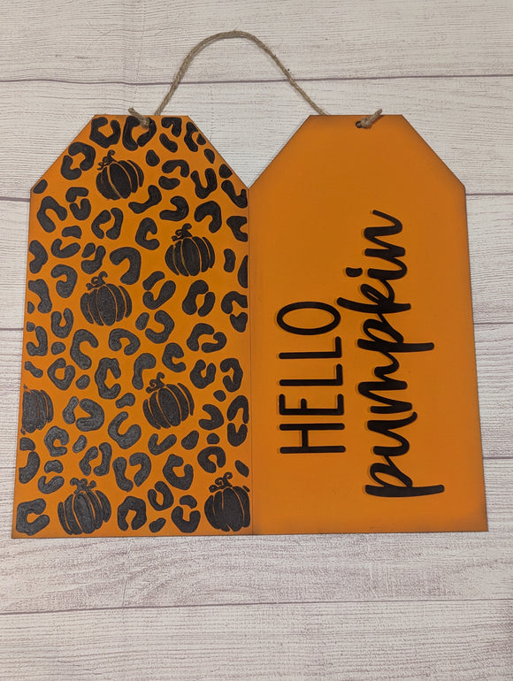 Hello Pumpkin Tag door hanger