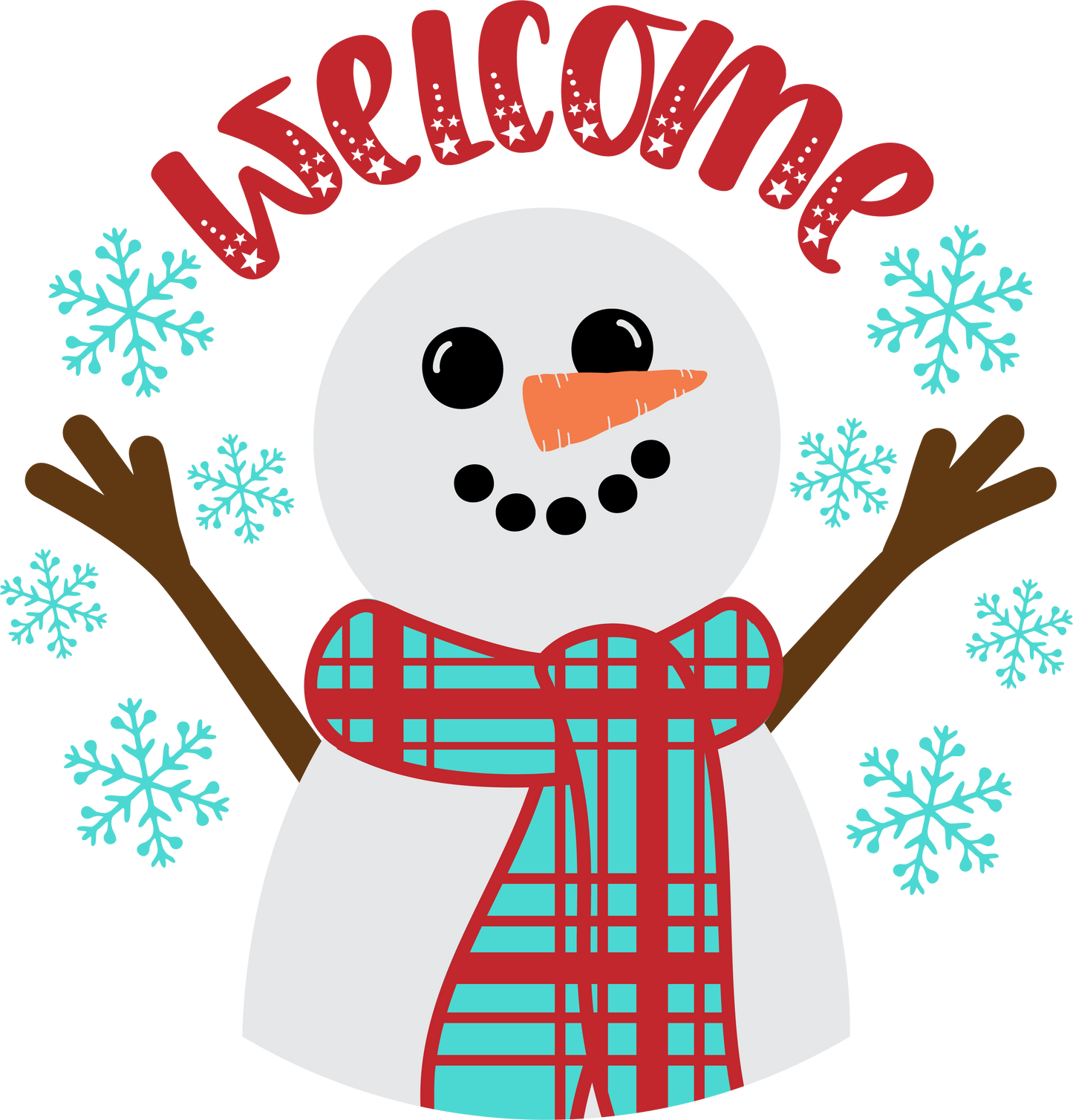 Welcome Snowman Wreath rail