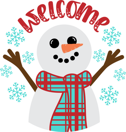 Welcome Snowman Wreath rail