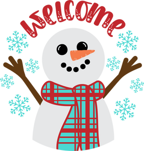 Welcome Snowman Wreath rail
