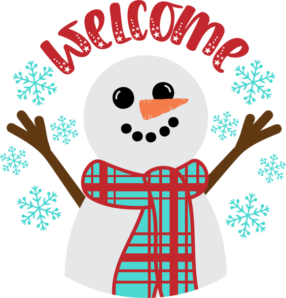 Welcome Snowman Wreath rail