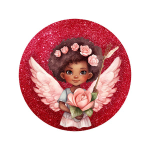 Baby Girl Cupid wreath sign