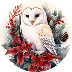 Christmas Owl wreath rail