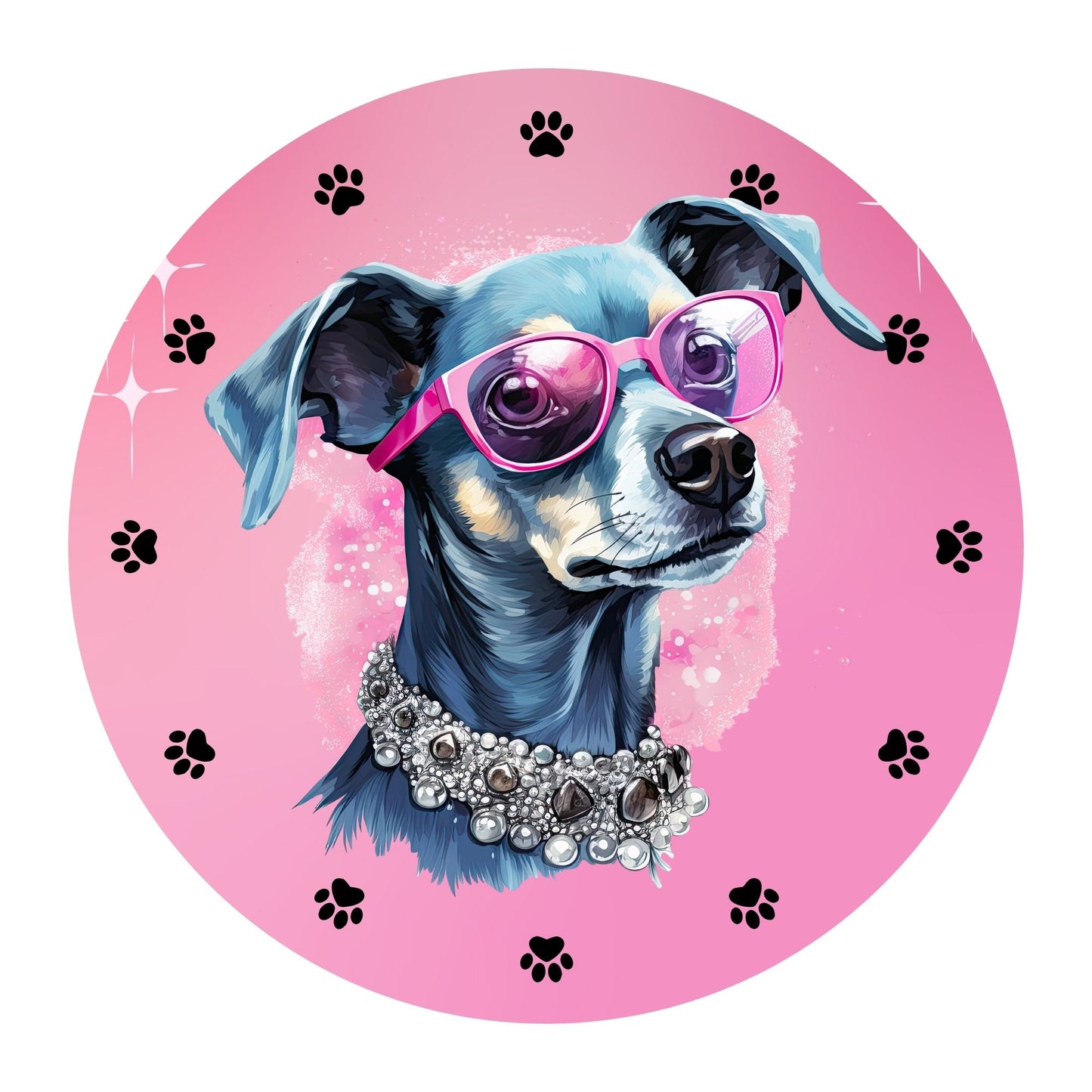 Dog wreath sign - Pink or blue