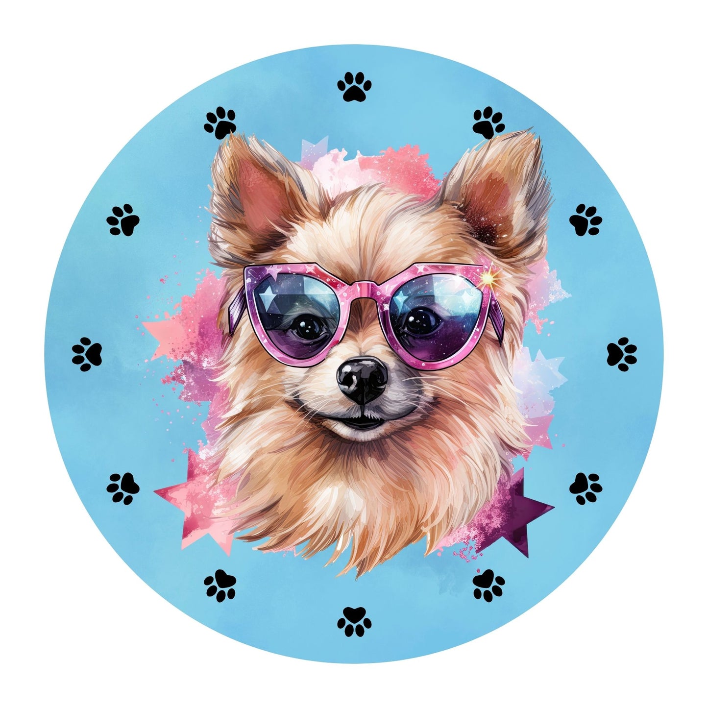 Dog wreath sign - Pink or blue