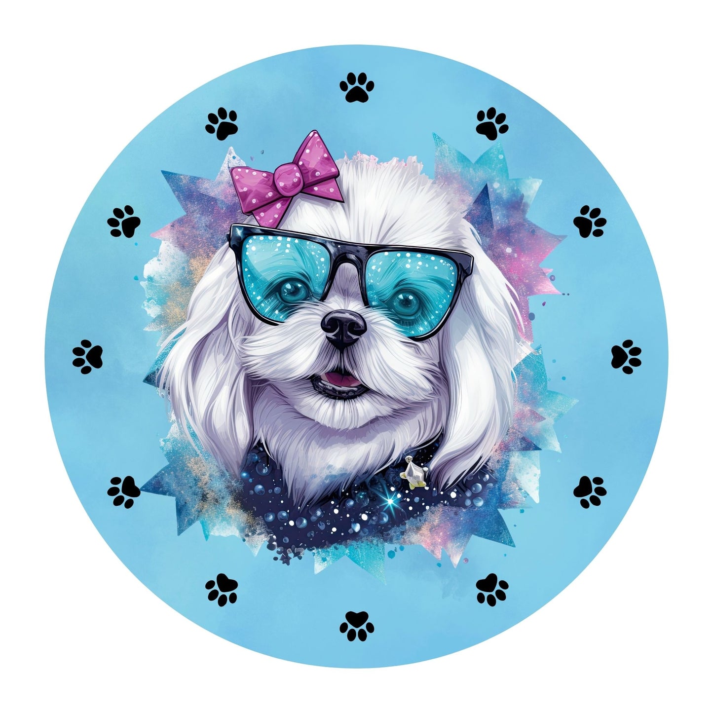 Dog wreath sign - Pink or blue