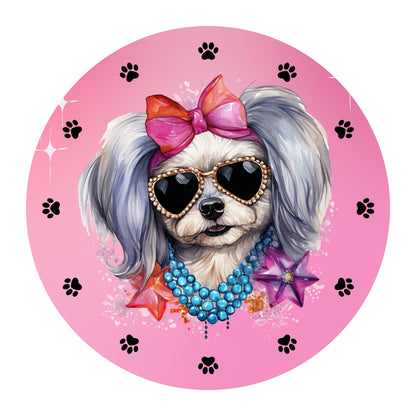 Dog wreath sign - Pink or blue