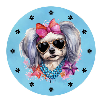 Dog wreath sign - Pink or blue