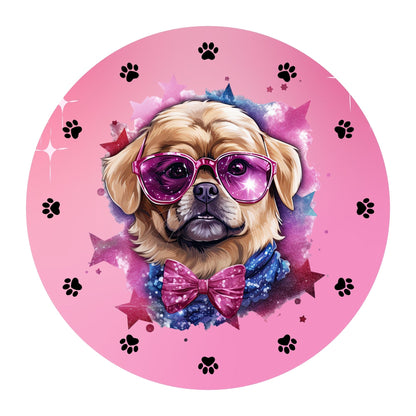 Dog wreath sign - Pink or blue