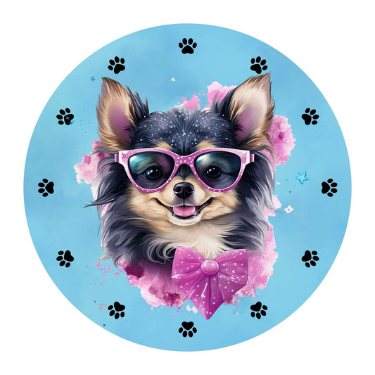 Dog wreath sign - Pink or blue