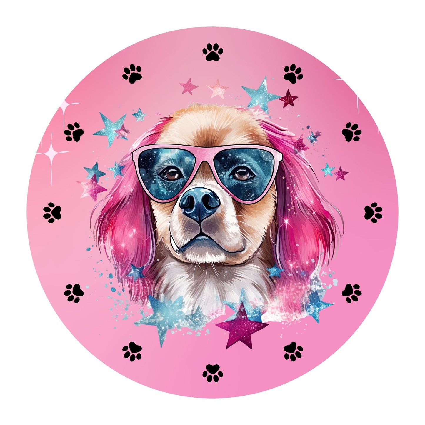 Dog wreath sign - Pink or blue