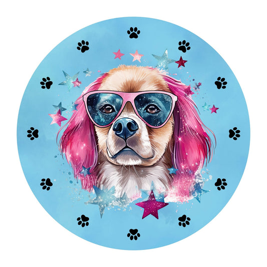 Dog wreath sign - Pink or blue