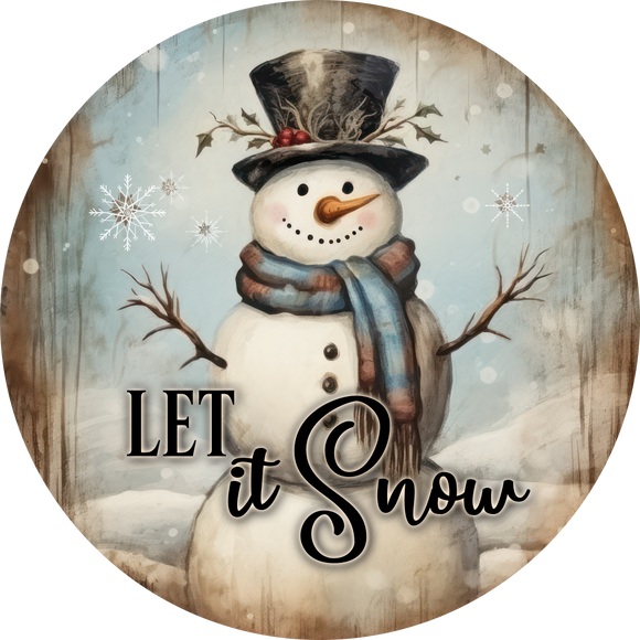 Snowman wreath sign