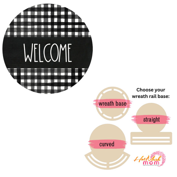 Farmhouse Welcome wreath rail