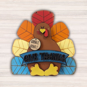 Give Thanks turkey 3D hanging sign
