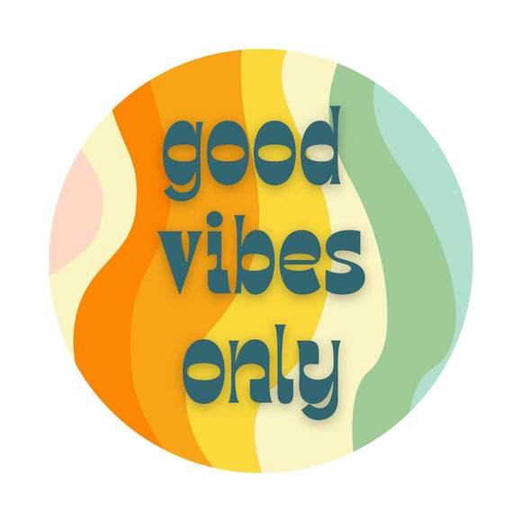 Retro good vibes only wreath sign