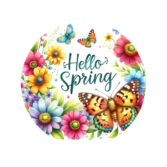 Hello Spring wreath sign
