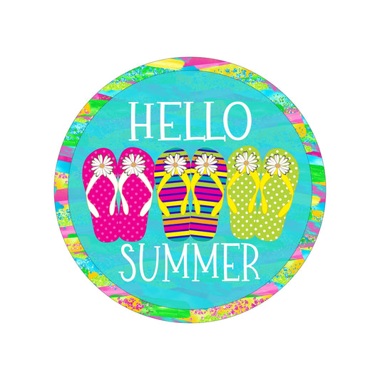 Hello summer wreath sign