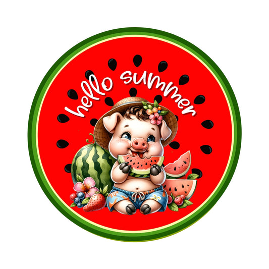 hello summer wreath sign