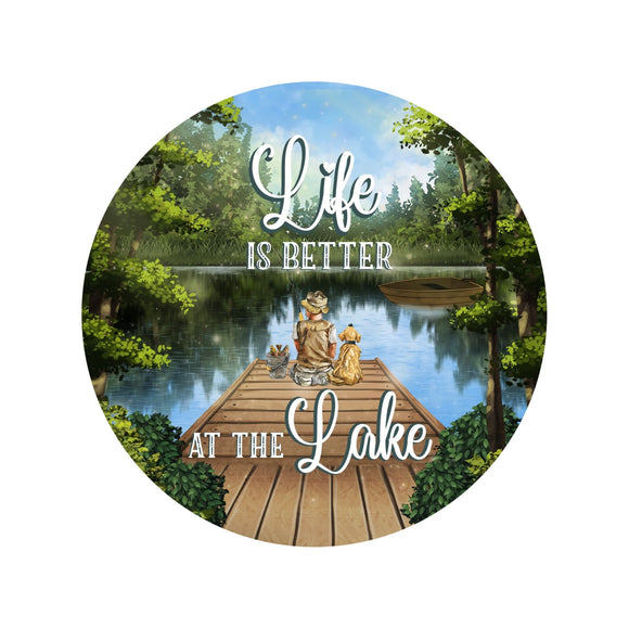 Life is better at the Lake wreath sign