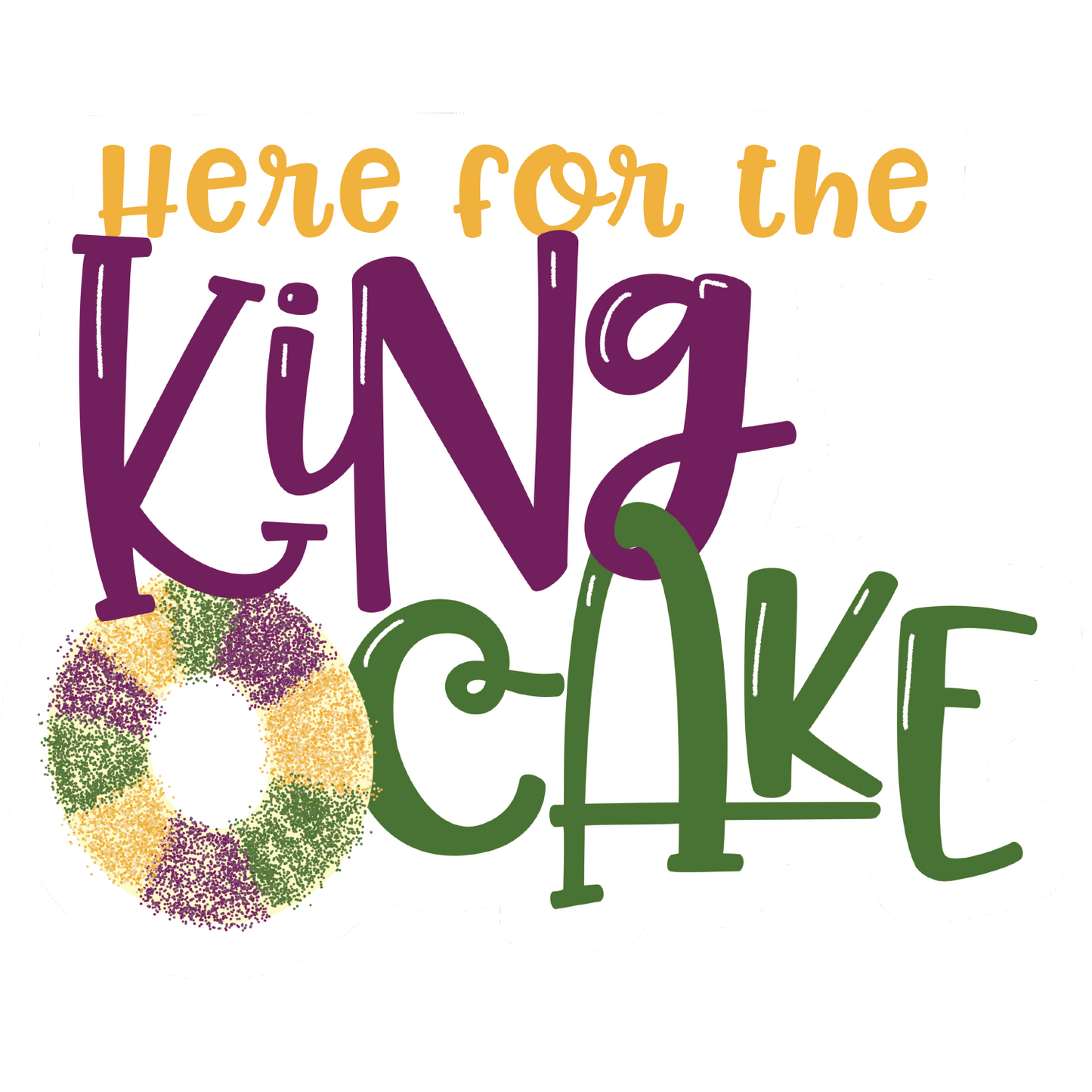 Mardi Gras King Cake wreath sign