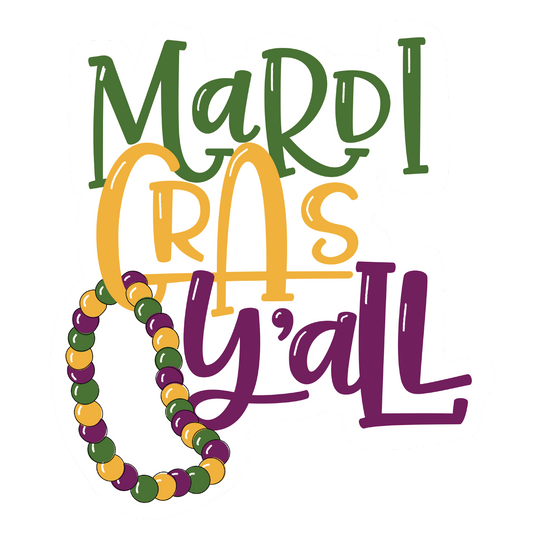 Mardi Gras Y'all wreath sign