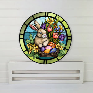 Stained glass bunny Wreath rail