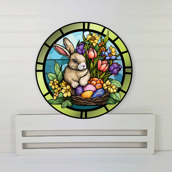 Stained glass bunny Wreath rail