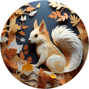 Fall squirrel wreath sign