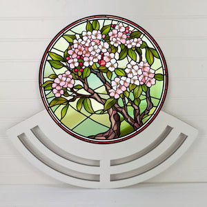 Cherry Blossom Stained Glass Wreath rail