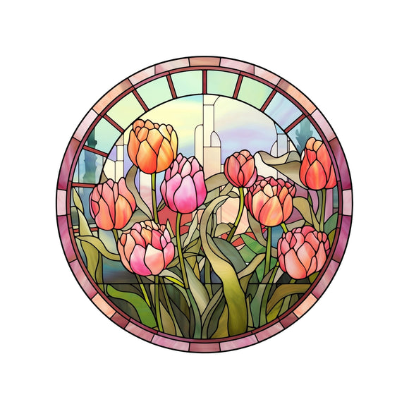 Tulips Stained Glass wreath sign