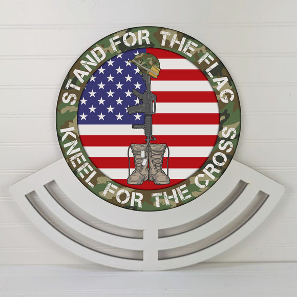 Stand for the flag Wreath rail