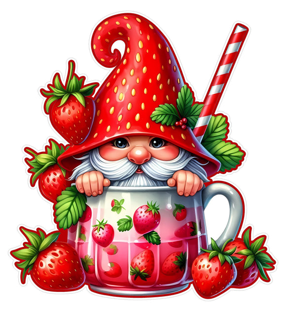 Strawberry Gnome wreath sign