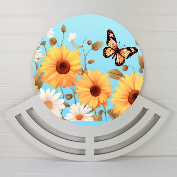 Sunflower butterfly Wreath rail