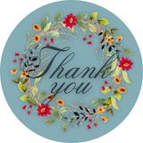 Floral Thank You wreath sign