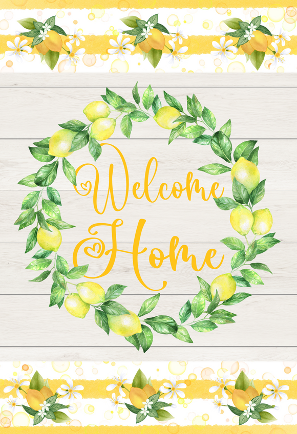 Welcome Home Lemons rectangle, Wreath Sign