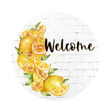 Welcome Lemon Wreath rail